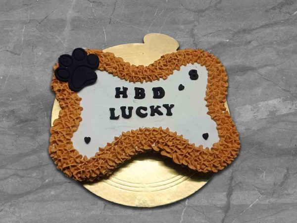 dog special first birthday cake bone shaped