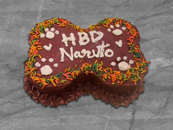 elegant pooch celebration cake bone shpaed