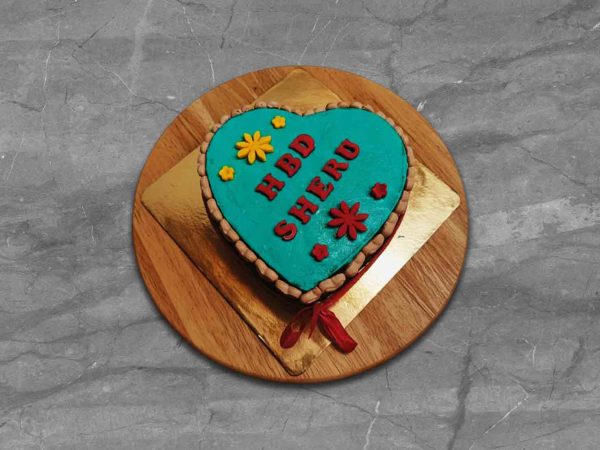 heart shaped floral bone delight dog cake