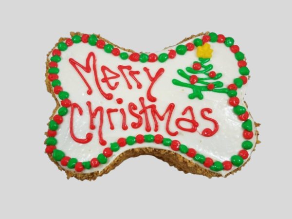 christmas bone shape dog cake